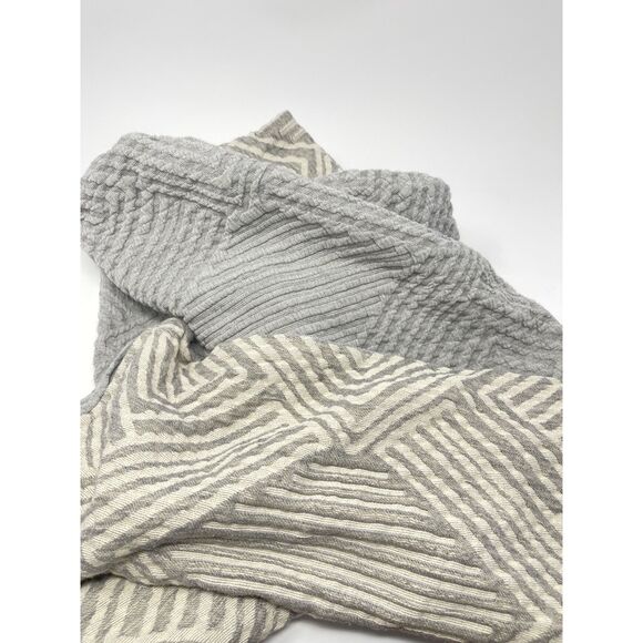 Pottery Barn Sweet July KING Pillow Shams Geometric Gray Set Of 2 Ayesha Curry - Picture 2 of 4